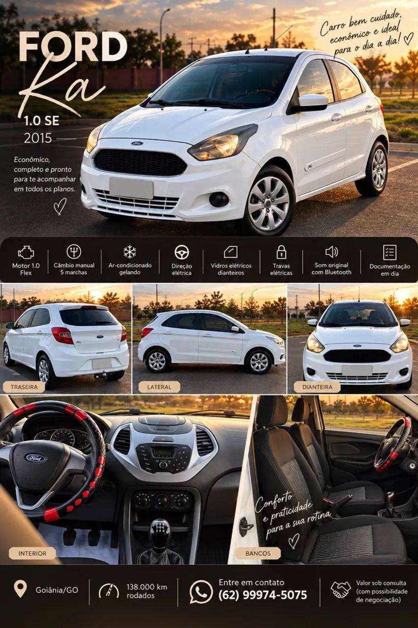 Ford Ka 1.0 SE/SE PLUS TIVCT FLEX 5P 2015