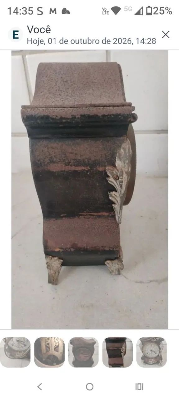 Relógio de mesa antigo estilo Rococó  - Foto 2