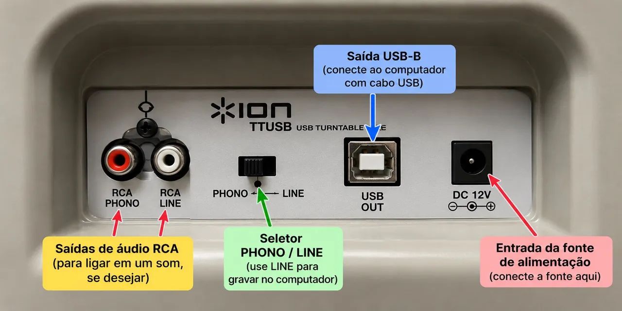  TOCA-DISCOS ION AUDIO TTUSB - PRATA | USB + RCA - Foto 5