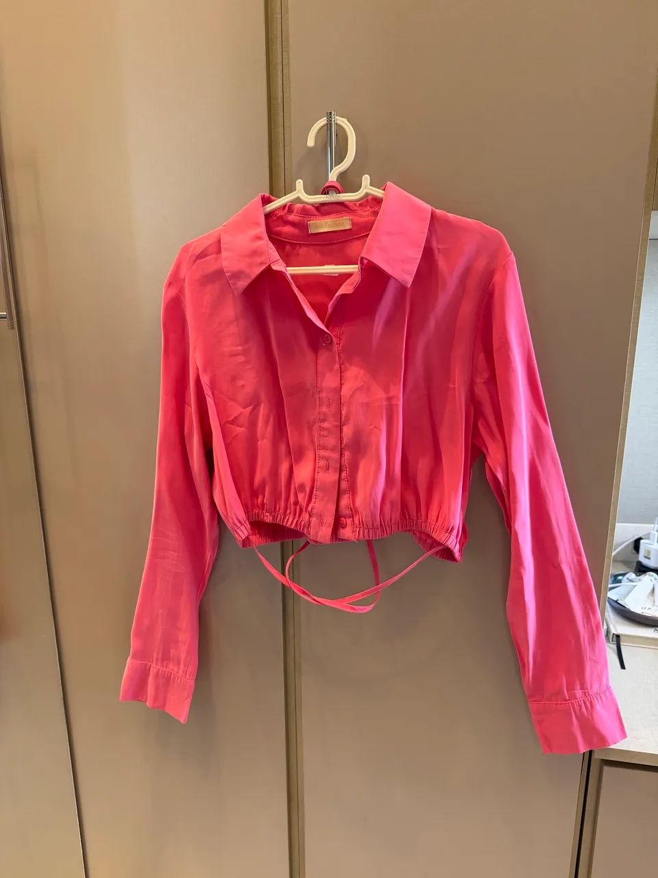 Camisa curta rosa P