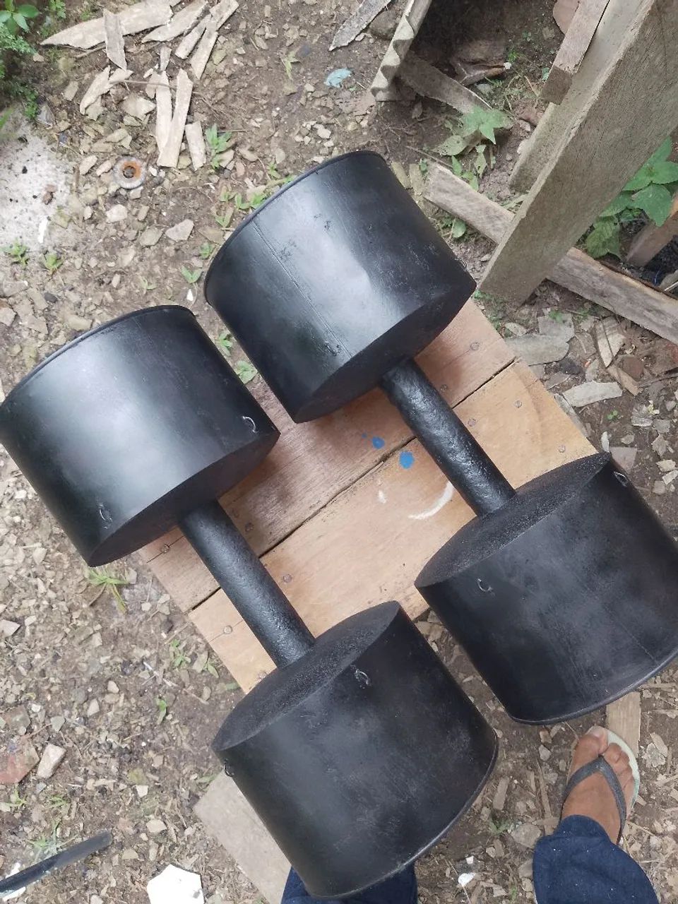 HALTERES de latas fixo 13kg - Foto 4