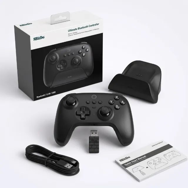 Controle 8BitDo Ultimate Bluetooth Com Dock Hall Effect Completo Caixa