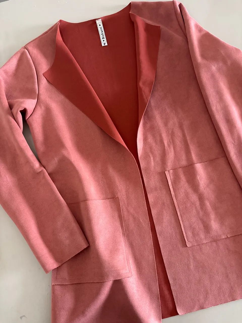 Blazer sem costura rosa chá 