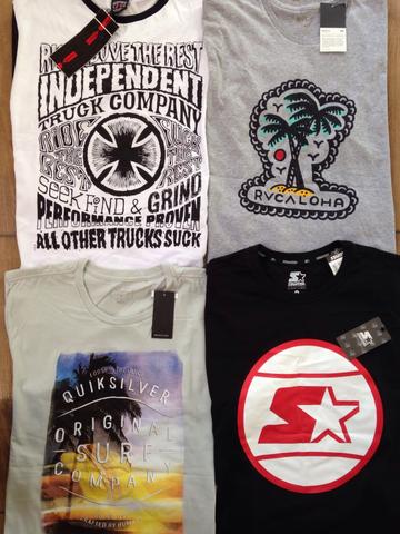 Kit 5 camisetas marcas surf/skate originais entrego