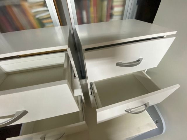 Móvel Criado-Mudo, com 3 gavetas cada, para sala ou quarto, compensado, leve - Foto 4