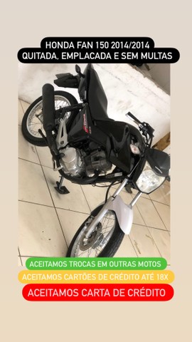 HONDA FAN 150CC. COMPLETA. ACEITO TROCAS E CARTÃO DE CRÉDITO.