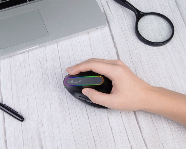  Mouse Vertical Delux Sem Fio Ergonômico, Com 6 botões, Via Usb P/ Pc e Notebook - Foto 4