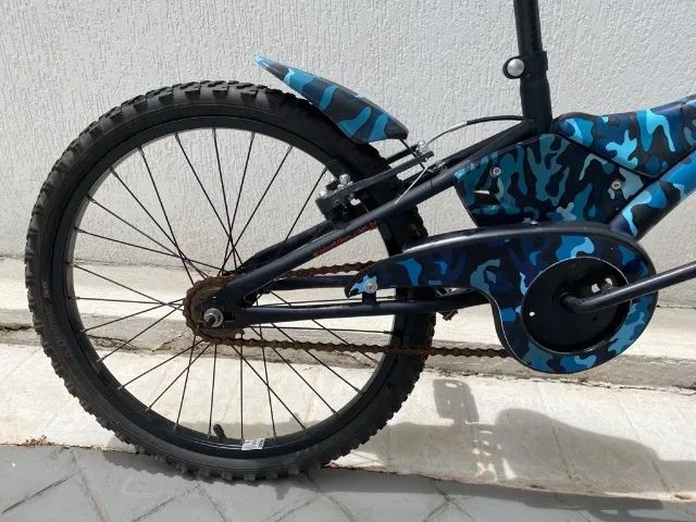 Bicicleta GROOVE aro 20 CAMUFLADA T20 - Preto/Azul - BIKE BROTHERS