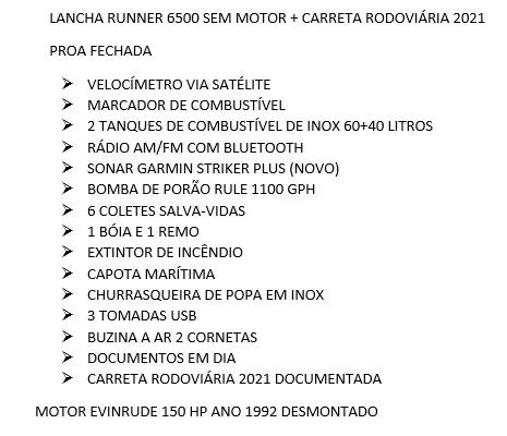 Lancha Runner 6500
