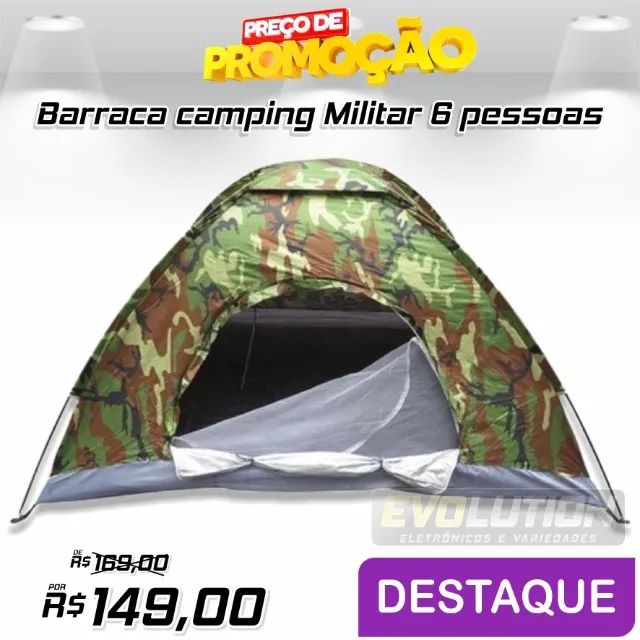 Barraca Camping Importada 6 pessoas Camuflada Promoção Aproveite