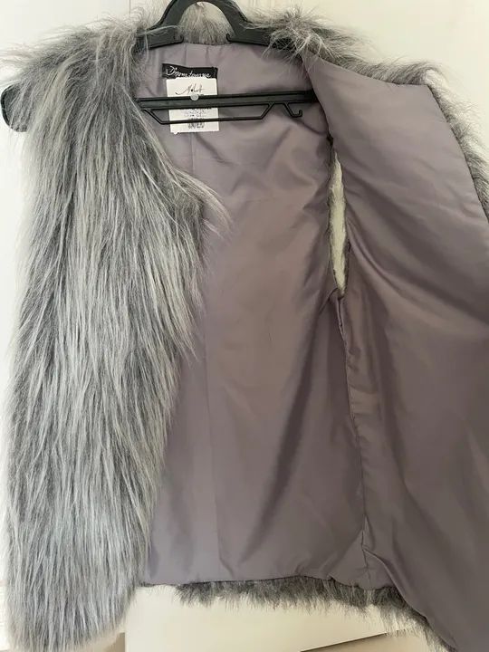 Colete de pêlo cinza 