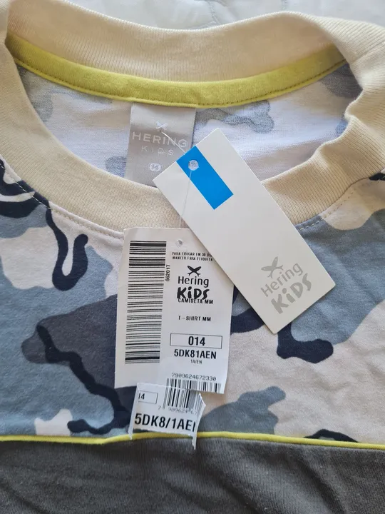 Camiseta Hering Kids Camuflada - Tamanho 14