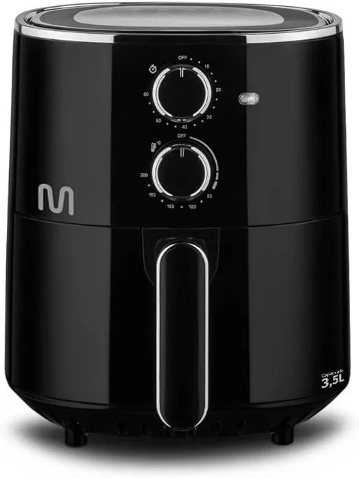 Fritadeira Air Fryer Multilaser CE198, 3,5L, 1500W, preto, 110V - (NOVO)