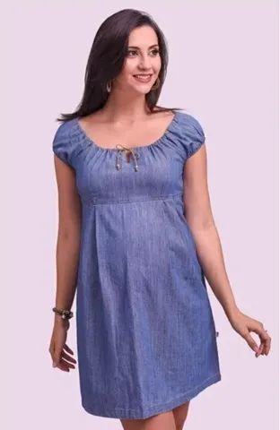 Vestido jeans para gestante (grávida) - Ipatinga  - Foto 3