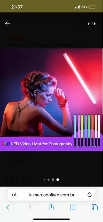 Kit de Iluminação LED para Filmagem - 10 Cores - 127-220V - Foto 6