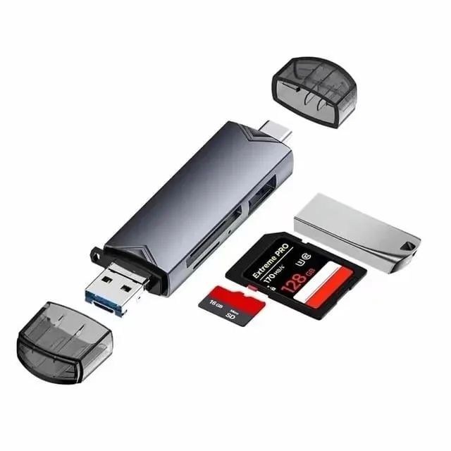Leitor de cartão 6 em 1, Tipo C, USB, Micro USB - Foto 3