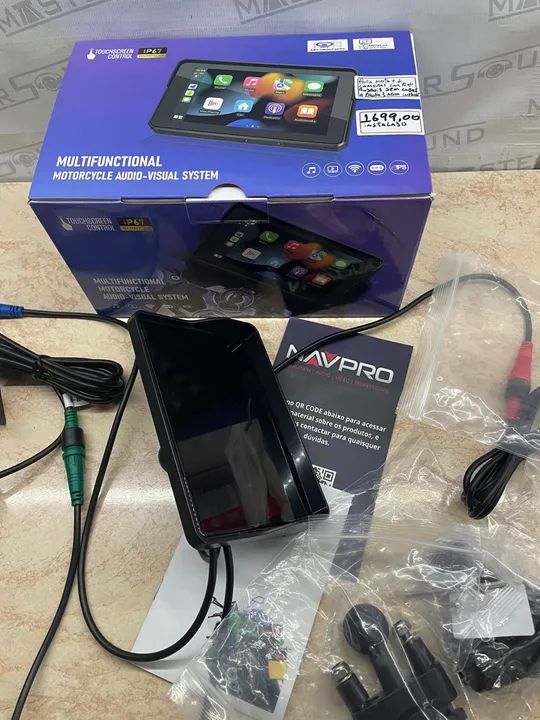 Mídia para moto a prova d?água com 2 câmeras e grava com car play sem cabos - Foto 2