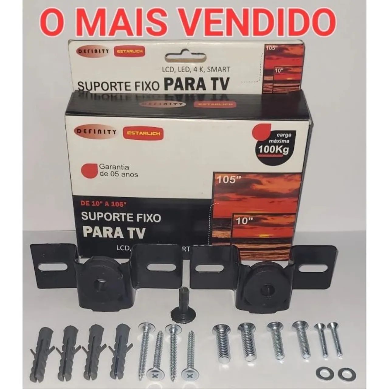 Suporte Fixo para TV LCD LED com parafuso e bucha completo 10 à 100 Polegadas - Foto 2