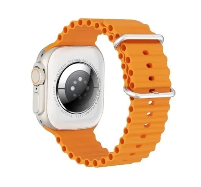 Relógio Smartwatch Ultra Super Amoled 49mm Full Screen Serie 10 Pulseira Oceano Laranja - Foto 6