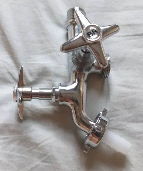 Torneira de metal cromado para tanque e lavadora, marca brilhante, garantia d
