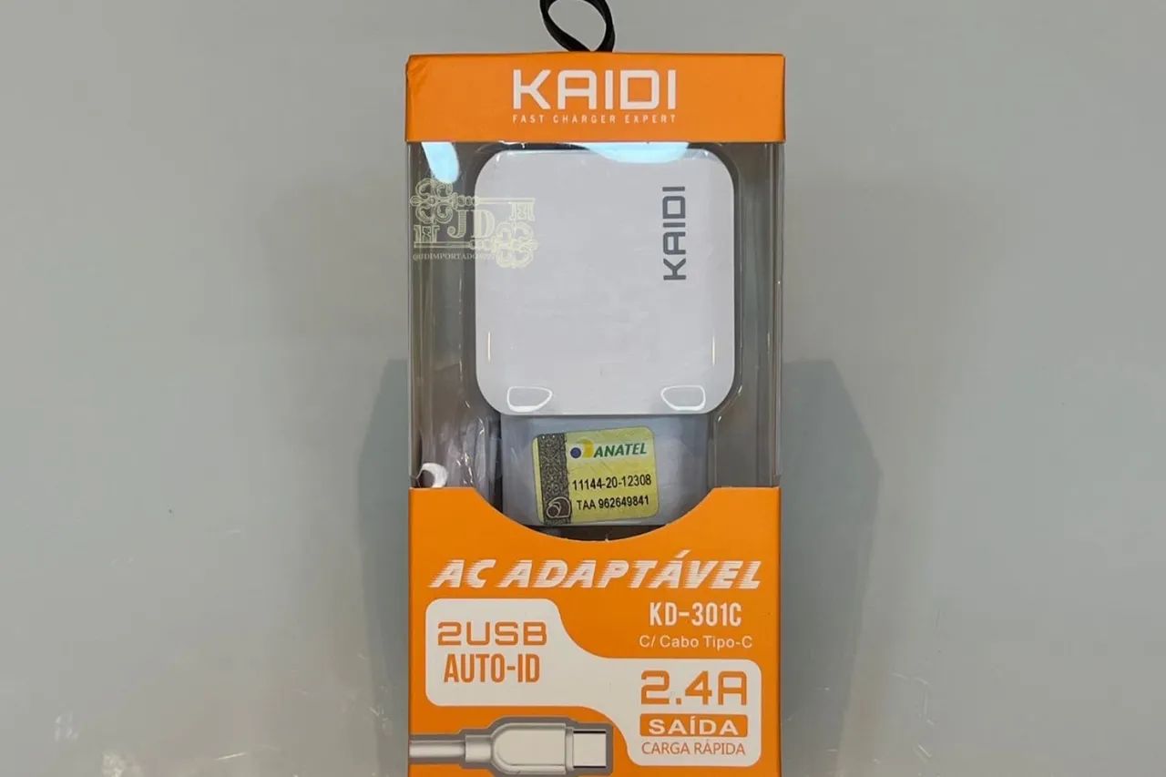Carregador de Parede Duplo 2.4A USB Auto-ID Kaidi KD-3015 - Foto 4