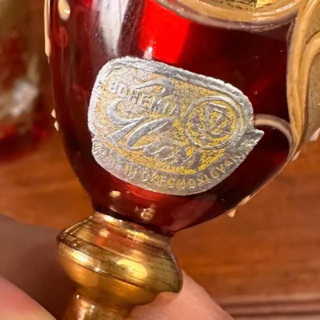 Licoreira e 4 taças em cristal veneziano Bohemia tcheco. - Foto 6