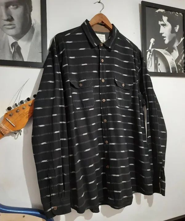 Camisa Renner Ripping  Preta e Marrom Tam GG. - Foto 2
