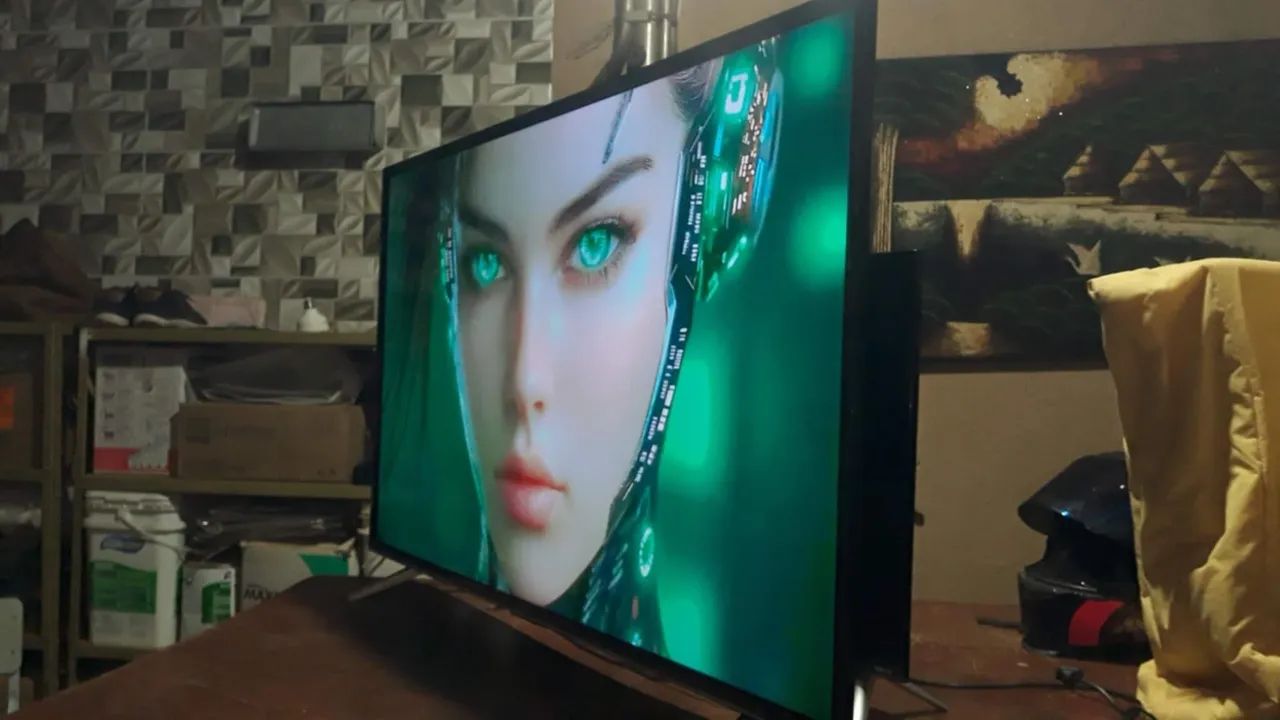 tv 43 smart android comando voz pé controle sem detalhes todos apps entrego * - Foto 5