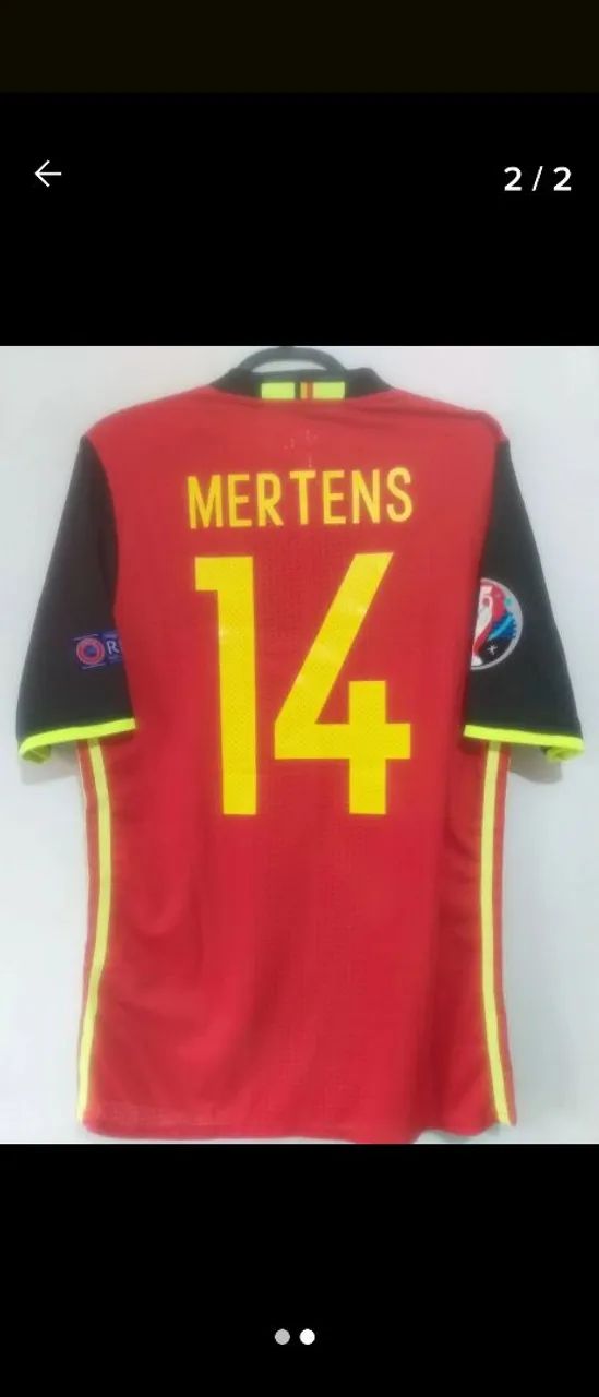Camisa Belgica Euro 2016 #14 Mertens Jogo Autografada Elenco Certificada  - Foto 2