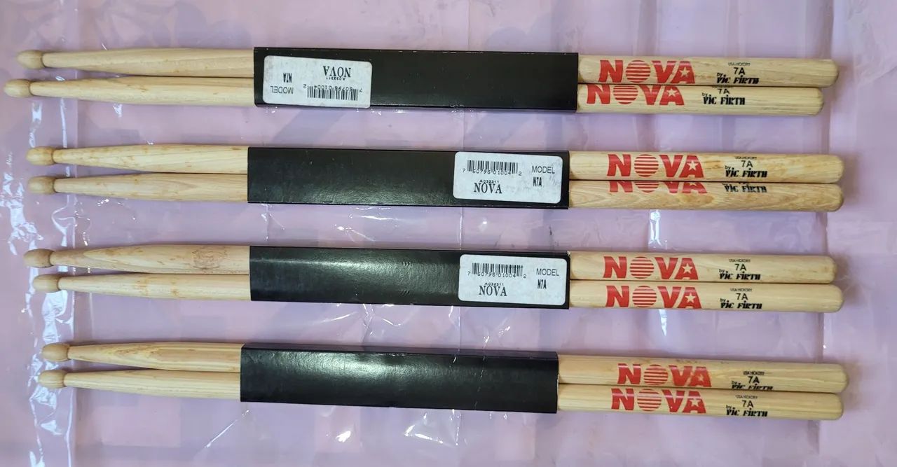 Baquetas 7A NOVA by VIC FIRTH Ponta de Madeira Hickory - Foto 4