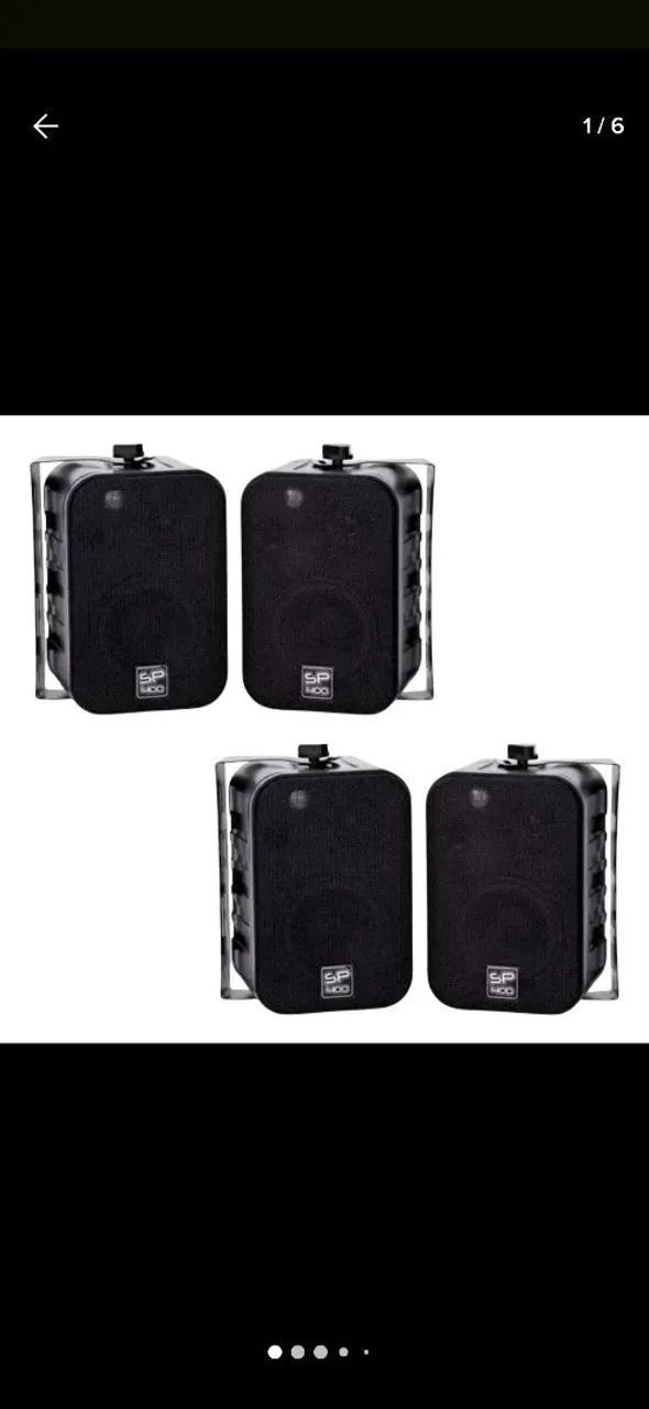 Kit com 4 Caixas de som SP 400 preto