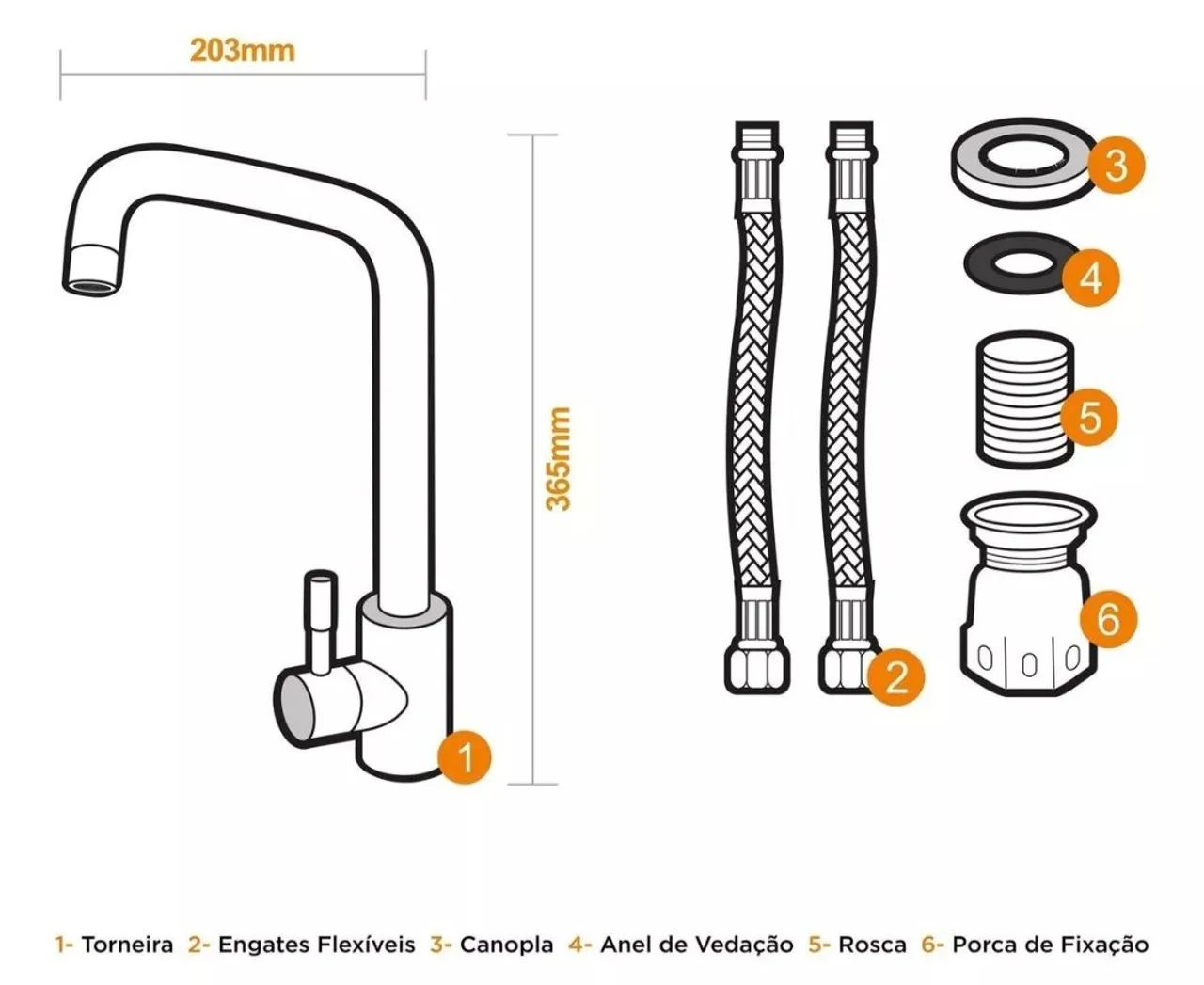 Torneira de Cozinha em Aço Inox monocomando - Foto 3