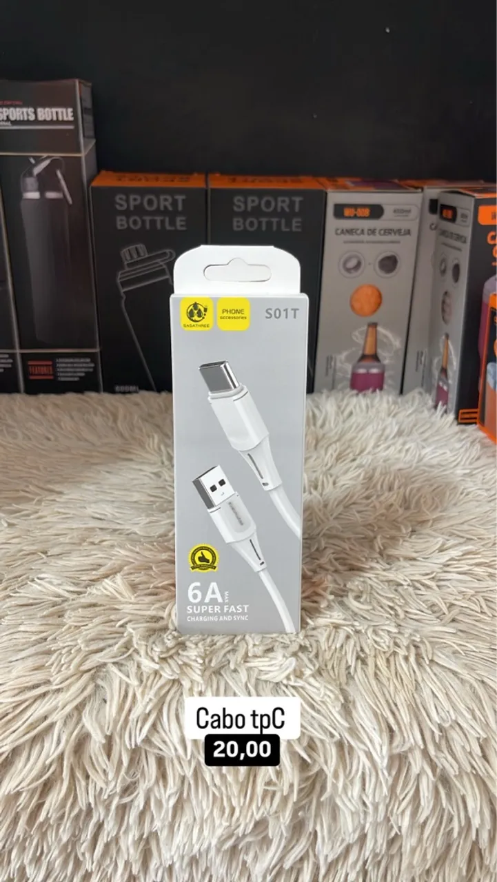 Cabo USB-C 6A Super Fast Charging e Sync