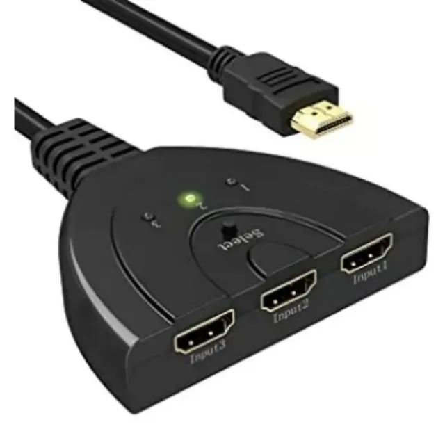 Cabo Divisor Hdmi Hub 3x1 Switch Adaptador 3 Entrada Para 1 Saida - Foto 2