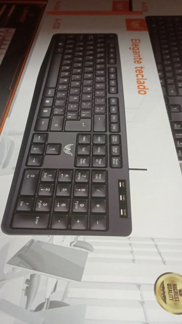 Teclado com fio USB ergonômico simples