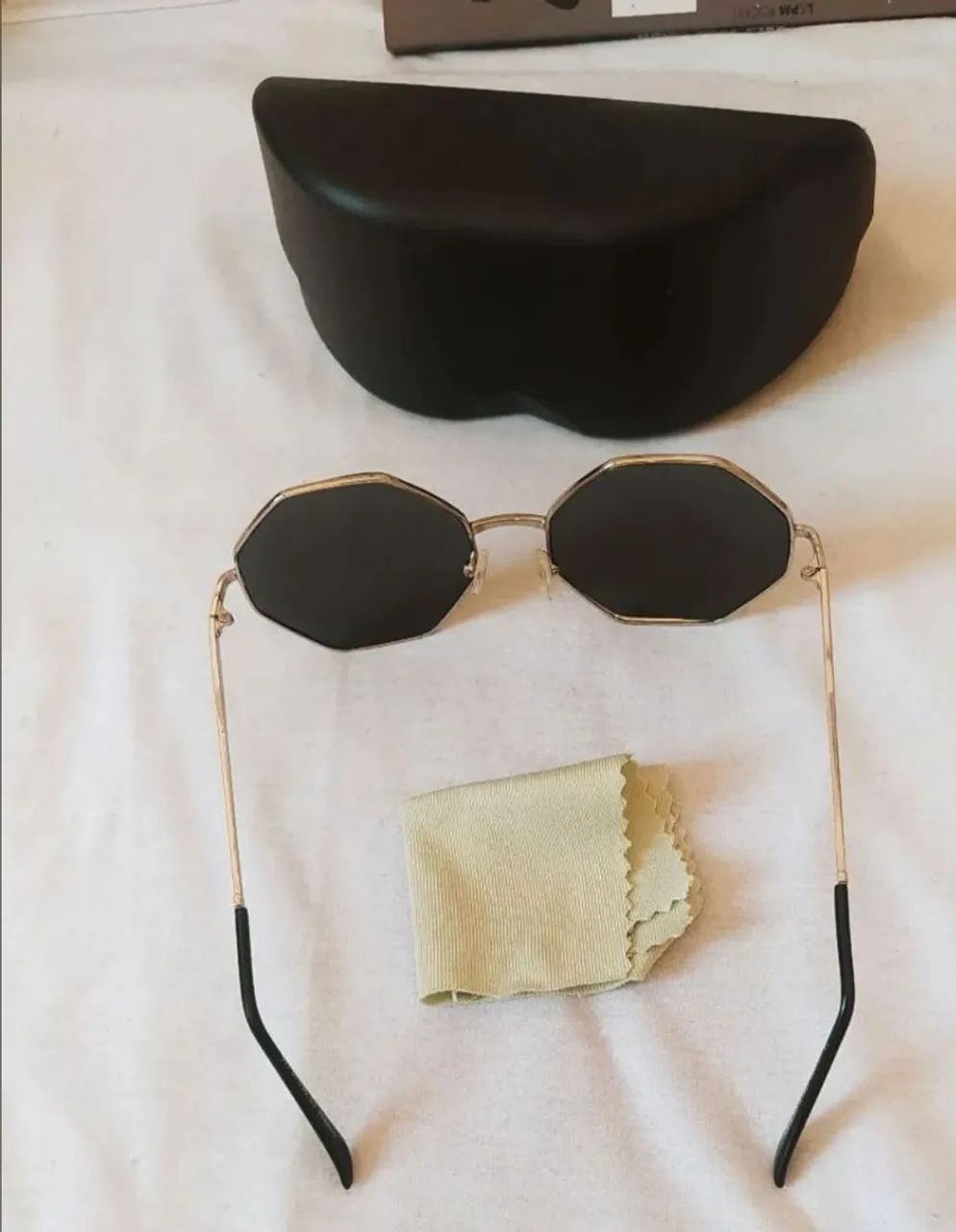 Óculos Sol Vintage + Conjunto Brincos Colar Lopes Folheados  - Foto 5