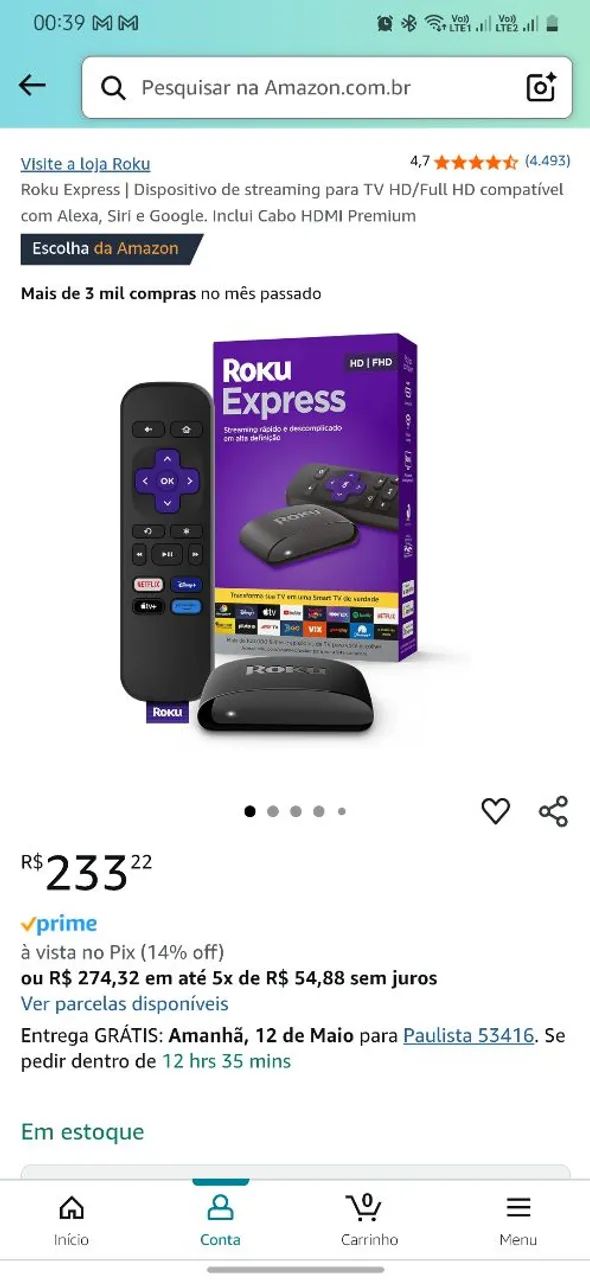 Roku Express - Streaming descomplicado em HD | FHD - Foto 3