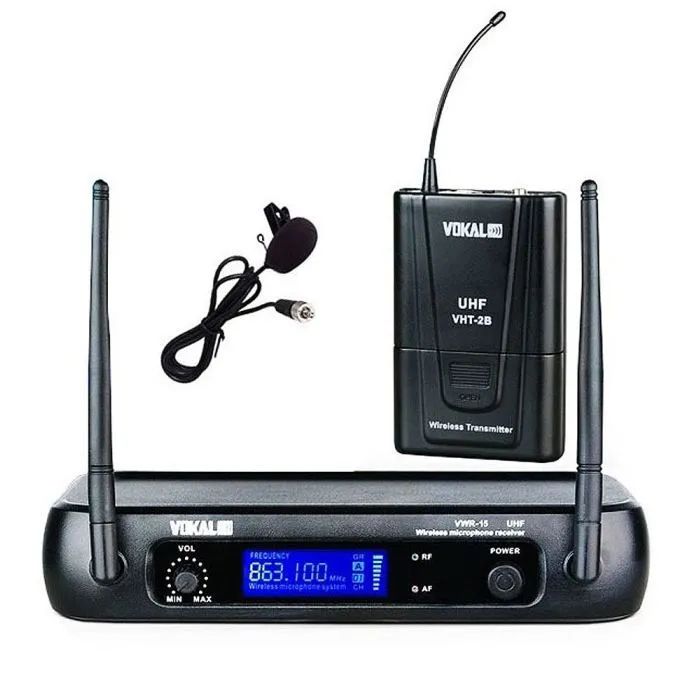 MICROFONE SEM FIO VOKAL LAPELA VWR15/VHT-2B HT-9A<br>