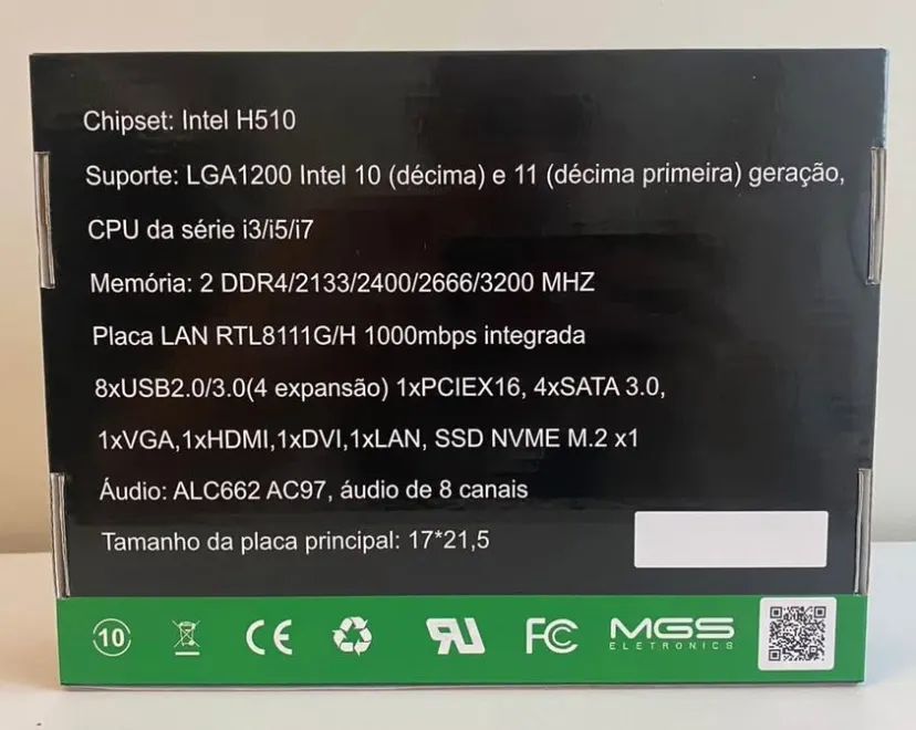 Placa-Mãe Intel H510 LGA1200