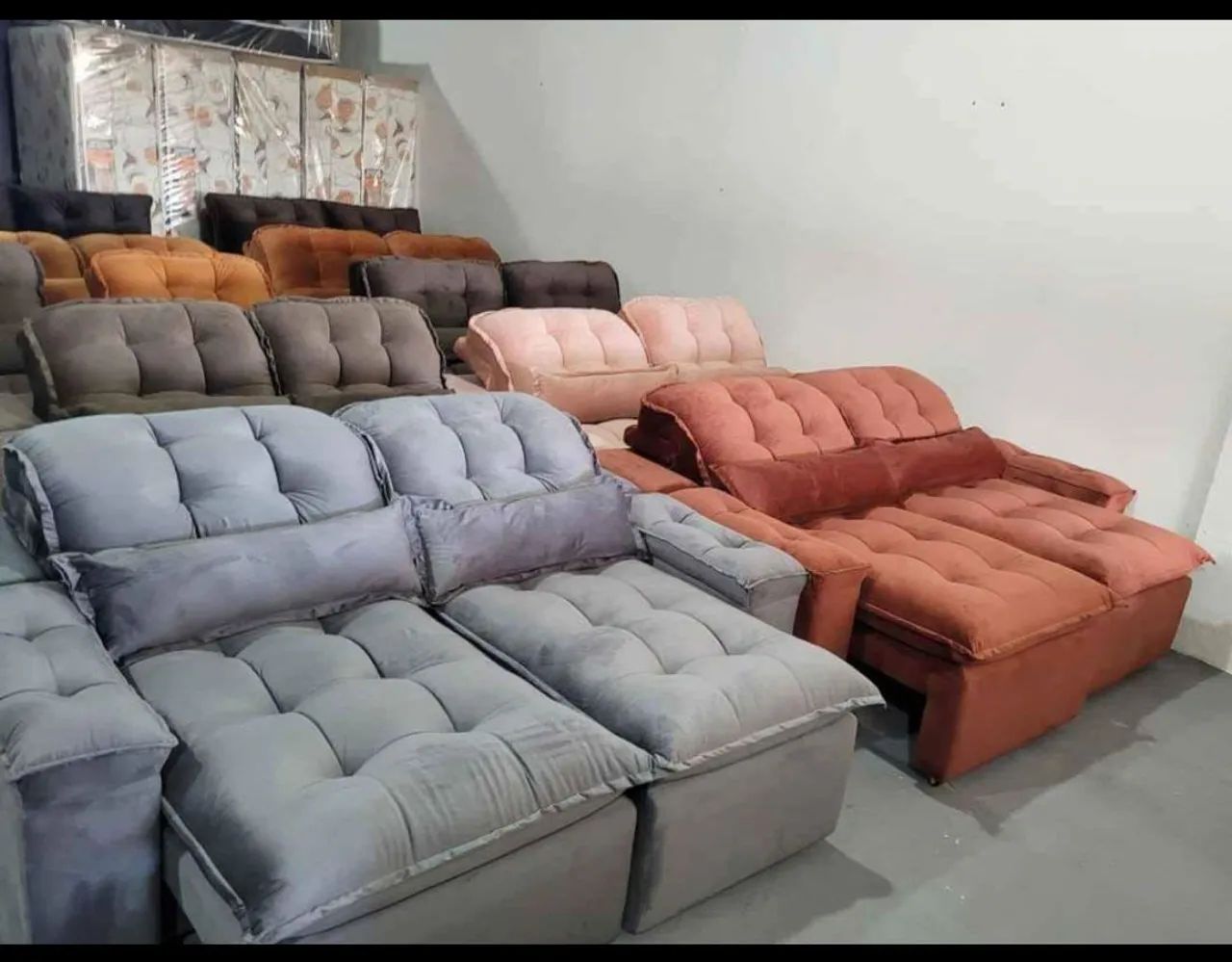 Sofá retrátil reclinável com pillow top 2  lugares - Novo