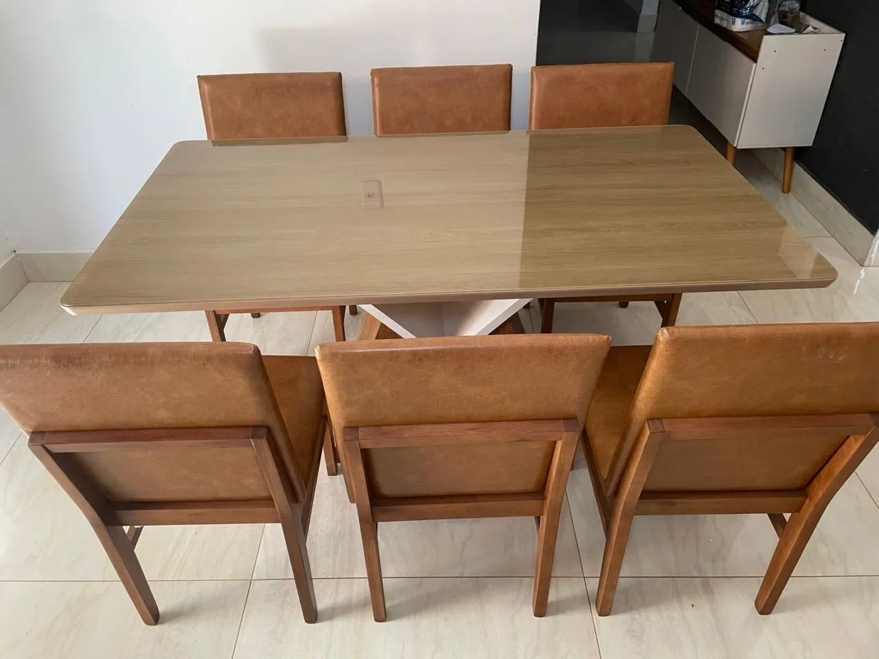 Conjunto Mesa de Jantar com 6 Cadeiras madeira  - Foto 2