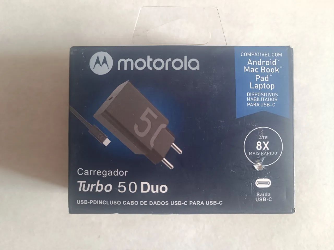 Carregador Motorola Turbo 50 Duo - USB-C para USB-C