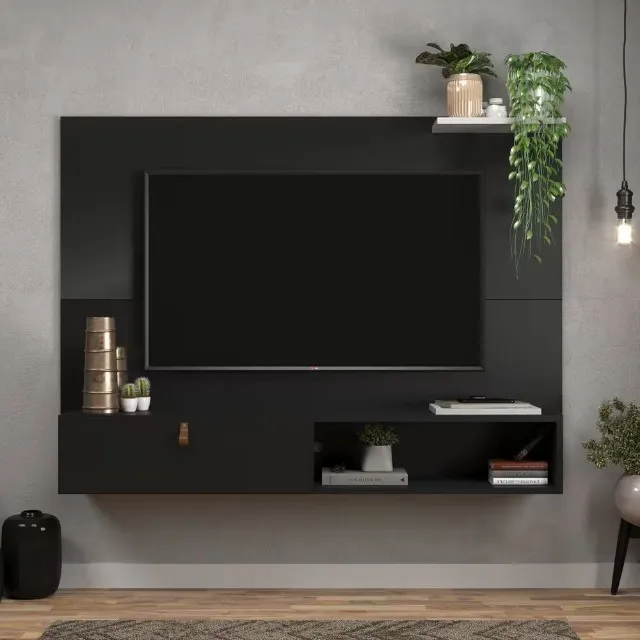 Painel de televisão até 50 Plg - Cor Preto - Larg 1,23m -Sala-Quarto-Entrega gratis
