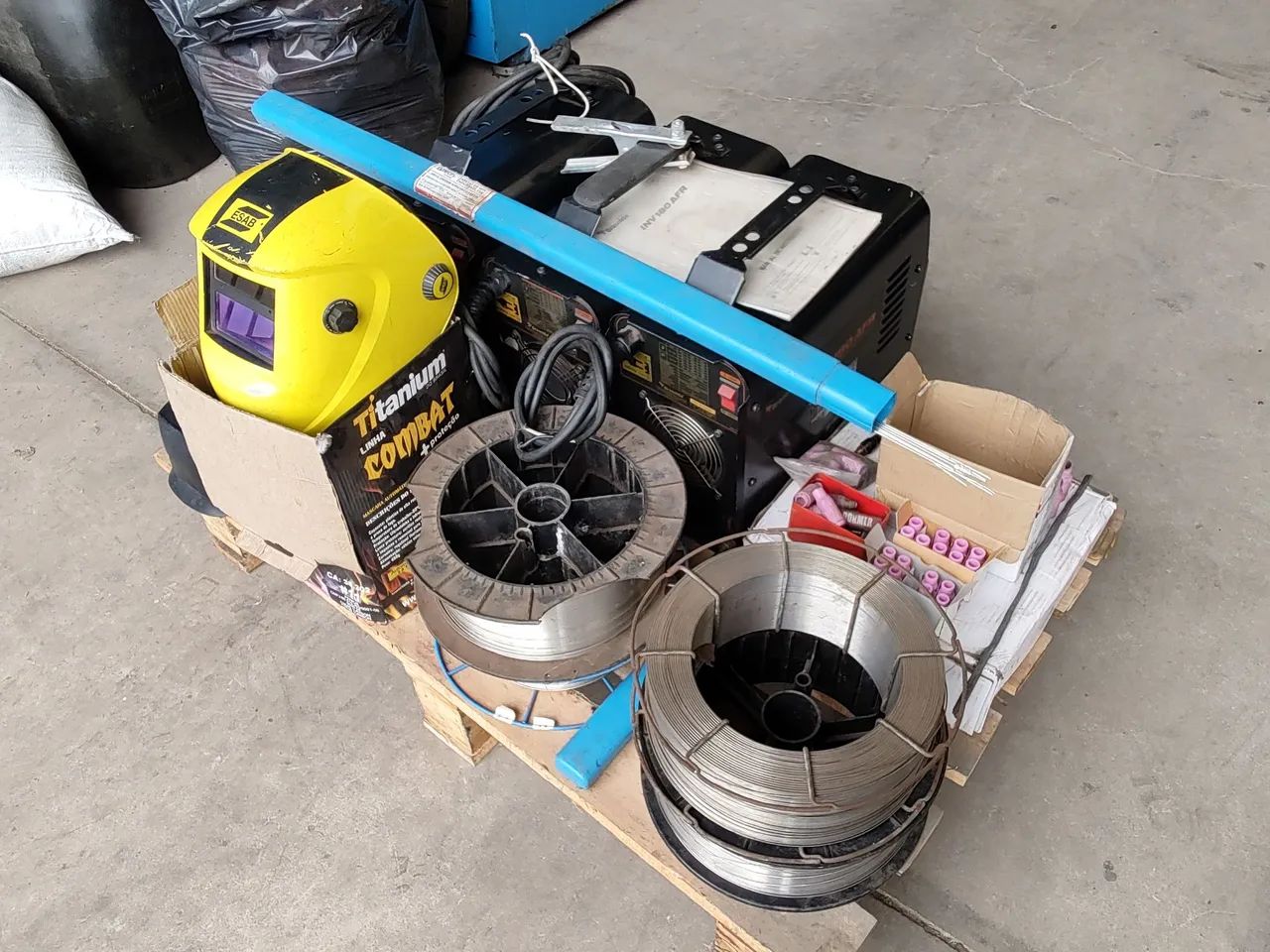 Lote materiais solda MiG inversora vareta tungstênio 