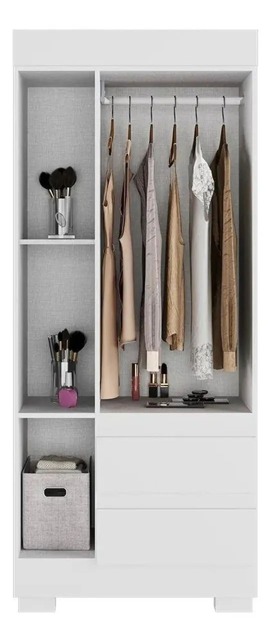 "Praticidade e Estilo: Guarda-Roupa Solteiro 3 Portas com Espelho e 2 Gavetas" - Foto 2