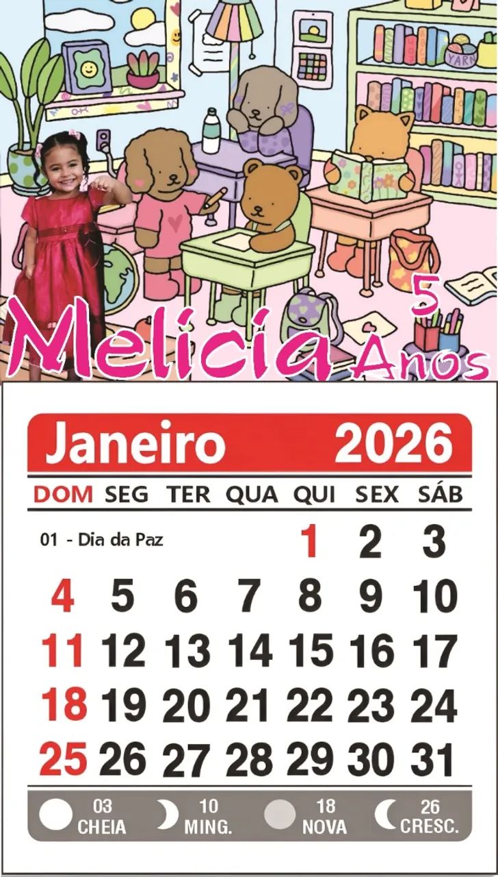 Lembrancinha Mini Calendário 5x9cm 40 Unidade Personalizado - Foto 3