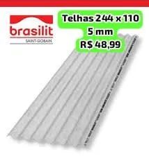 Telhas Brasilit 2,44 x 1,10 - 5mm - Novas