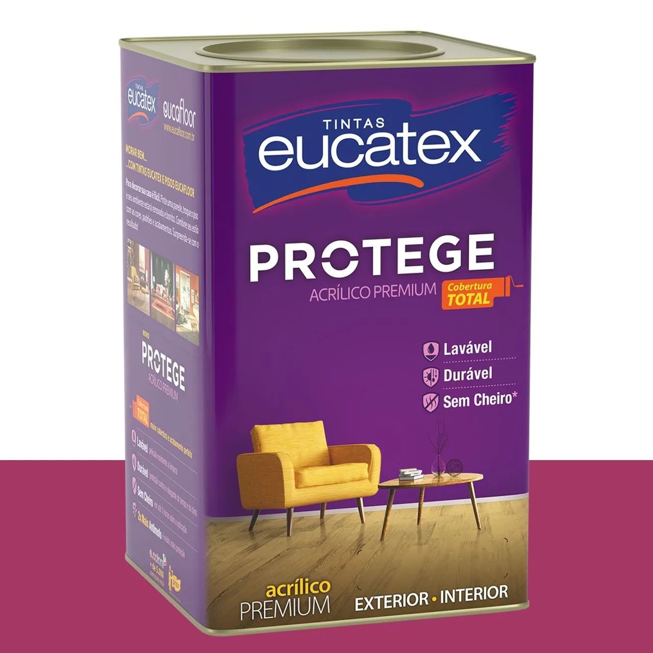 Tinta Acrílica Acetinada Eucatex Rosa-intenso 16 L