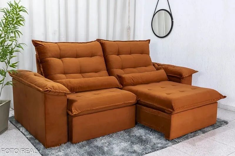 Sofá Retrátil Reclinável Emanuelly 2.30m rf432 - Foto 2