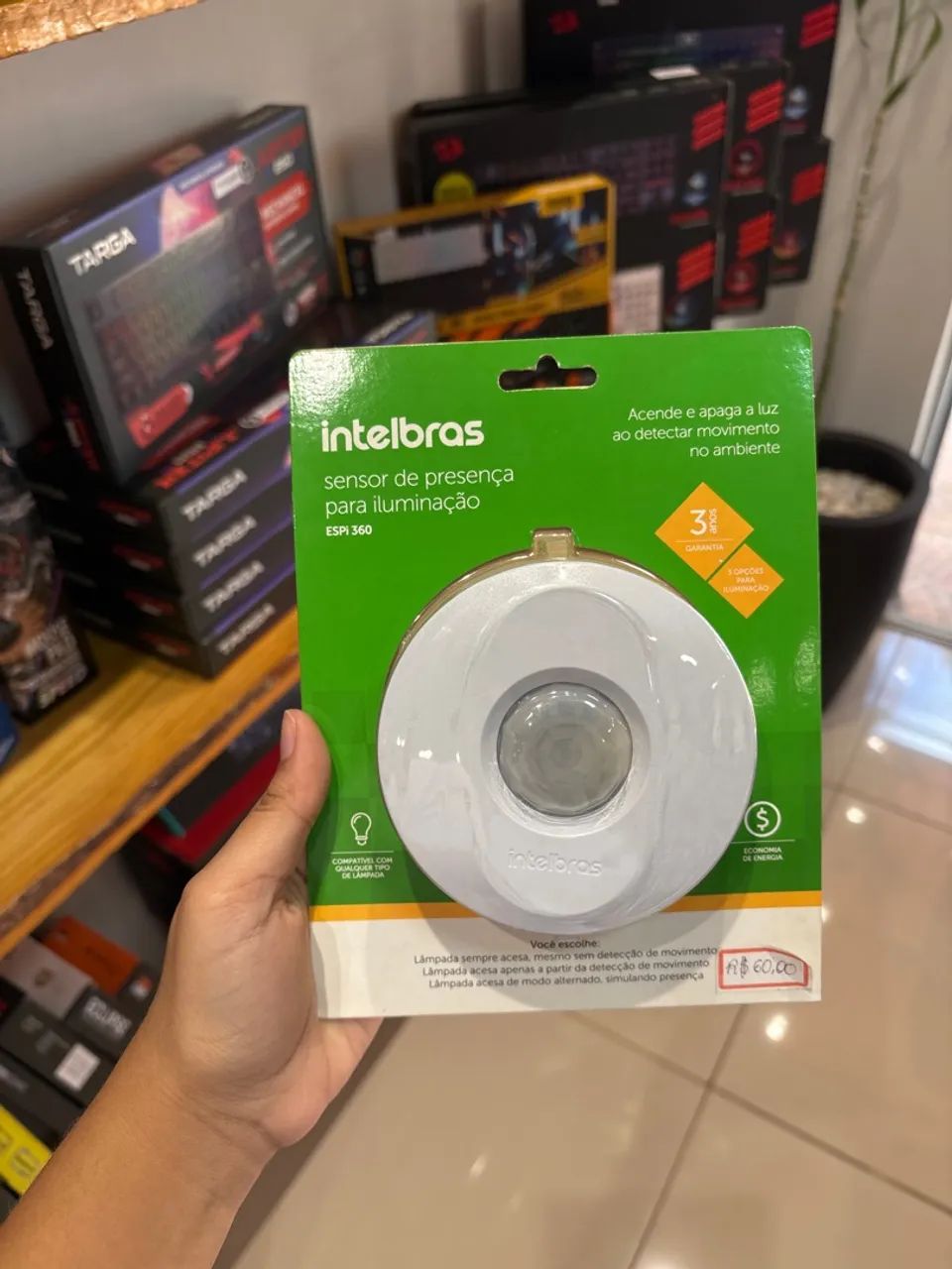 Sensor de presença para iluminação Intelbras ESPI 360